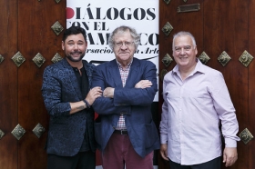 'Diálogos con el Flamenco' en la Fundación Cajasol: Miguel Poveda e Ian Gibson (16) • <a style="font-size:0.8em;" href="http://www.flickr.com/photos/129072575@N05/43775009640/" target="_blank">View on Flickr</a>