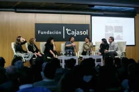 Goya 2019 en Sevilla: Encuentro con los nominados a Mejor Película Iberoamericana en la Fundación Cajasol (17) • <a style="font-size:0.8em;" href="http://www.flickr.com/photos/129072575@N05/46242149644/" target="_blank">View on Flickr</a>