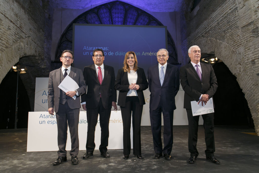 Junta de Andalucía, 'la Caixa' y Fundación Cajasol presentan Atarazanas: un espacio de diálogo con América