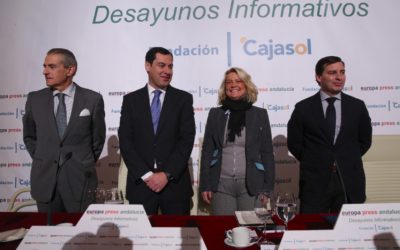 Juan Manuel Moreno Bonilla repite cita en los Desayunos Informativos de Europa Press desde la Fundación Cajasol