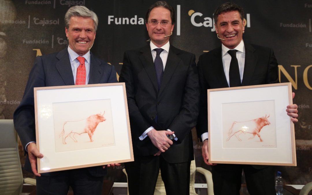 Espartaco y Míchel conectan toros y fútbol en el 32º ‘Mano a Mano’ de la Fundación Cajasol