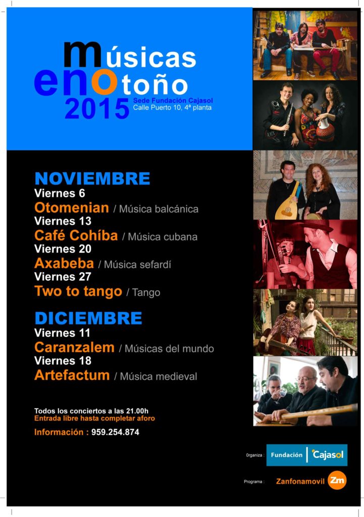 Cartel de 'Músicas de Otoño' en la Fundación Cajasol (Huelva)
