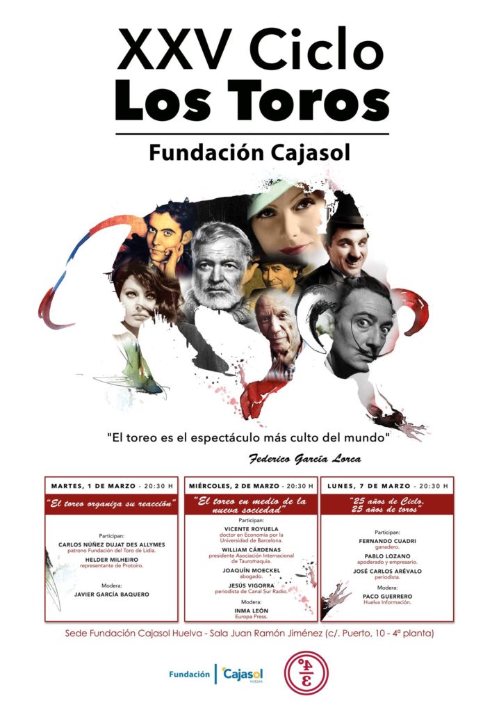 Cartel del XXV Ciclo Los Toros en la Fundación Cajasol (Huelva)