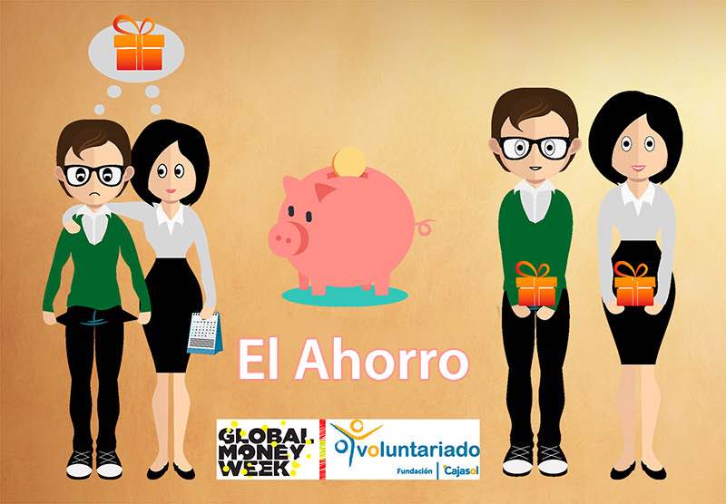 Imagen de la campaña sobre el ahorro de la Fundación Cajasol por la Global Money Week 2017