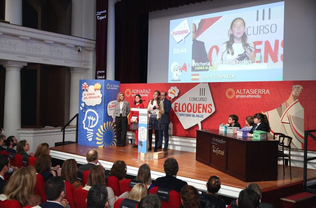 Fase final del III concurso de oratoria bilingüe 'Eloquens' en la Fundación Cajasol
