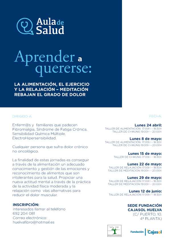 Cartel del Aula de Salud 'Aprender a quererse' en la Fundación Cajasol