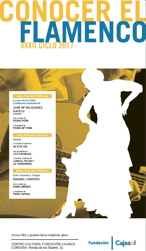 Cartel del ciclo 'Conocer el Flamenco' en la Fundación Cajasol (Córdoba)