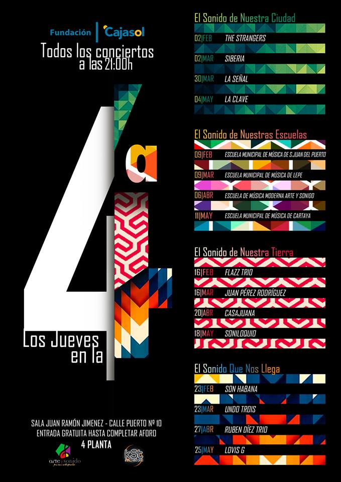 Cartel del ciclo 'Los Jueves en la Cuarta' de la Fundación Cajasol en Huelva
