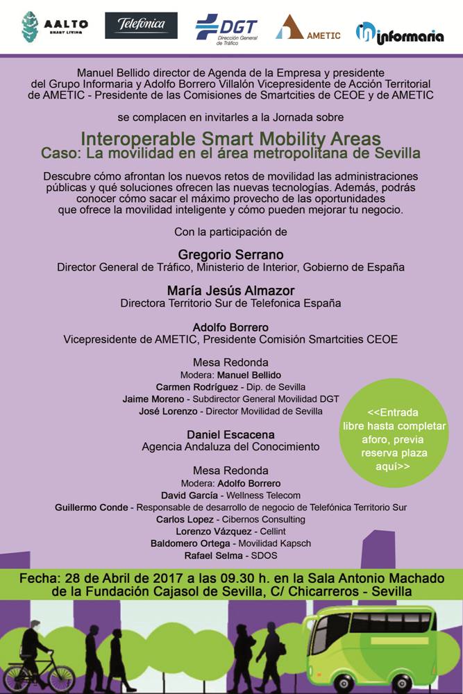 Programa de la jornada sobre Smart Mobility Areas en la Fundación Cajasol