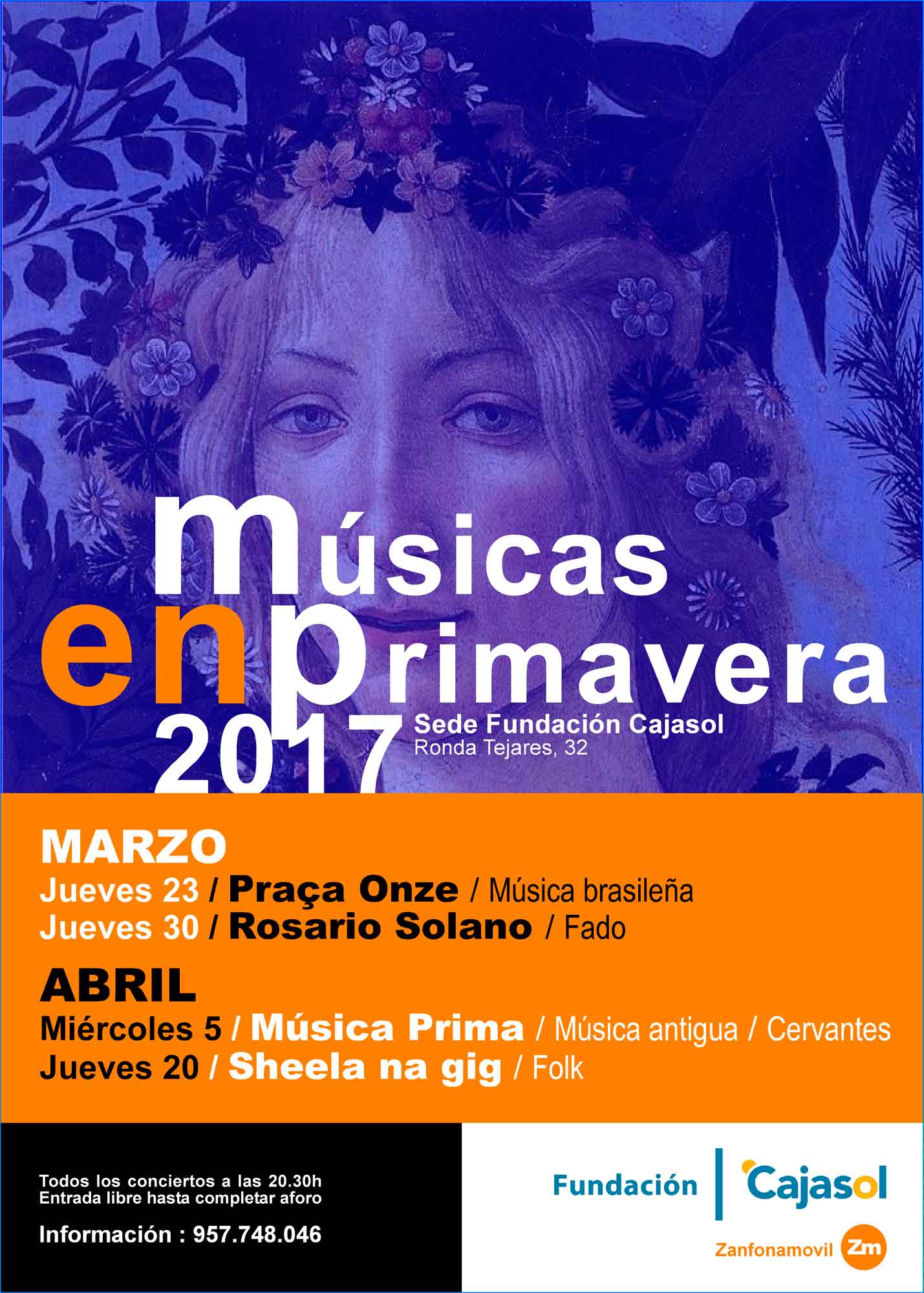 Cartel del ciclo 'Músicas en Primavera' de la Fundación Cajasol en Córdoba