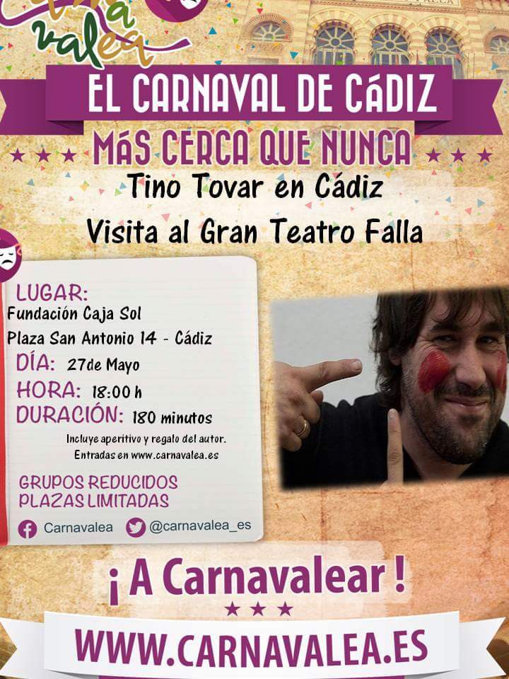 Cartel del encuentro 'Carnavalea' con Tino Tovar en la Fundación Cajasol