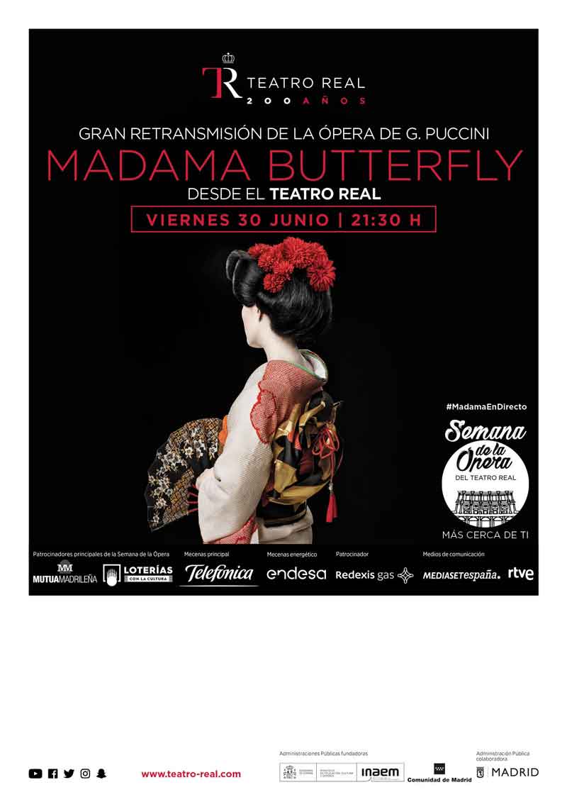 Cartel de la retransmisión en streaming de la ópera 'Madame Butterfly'