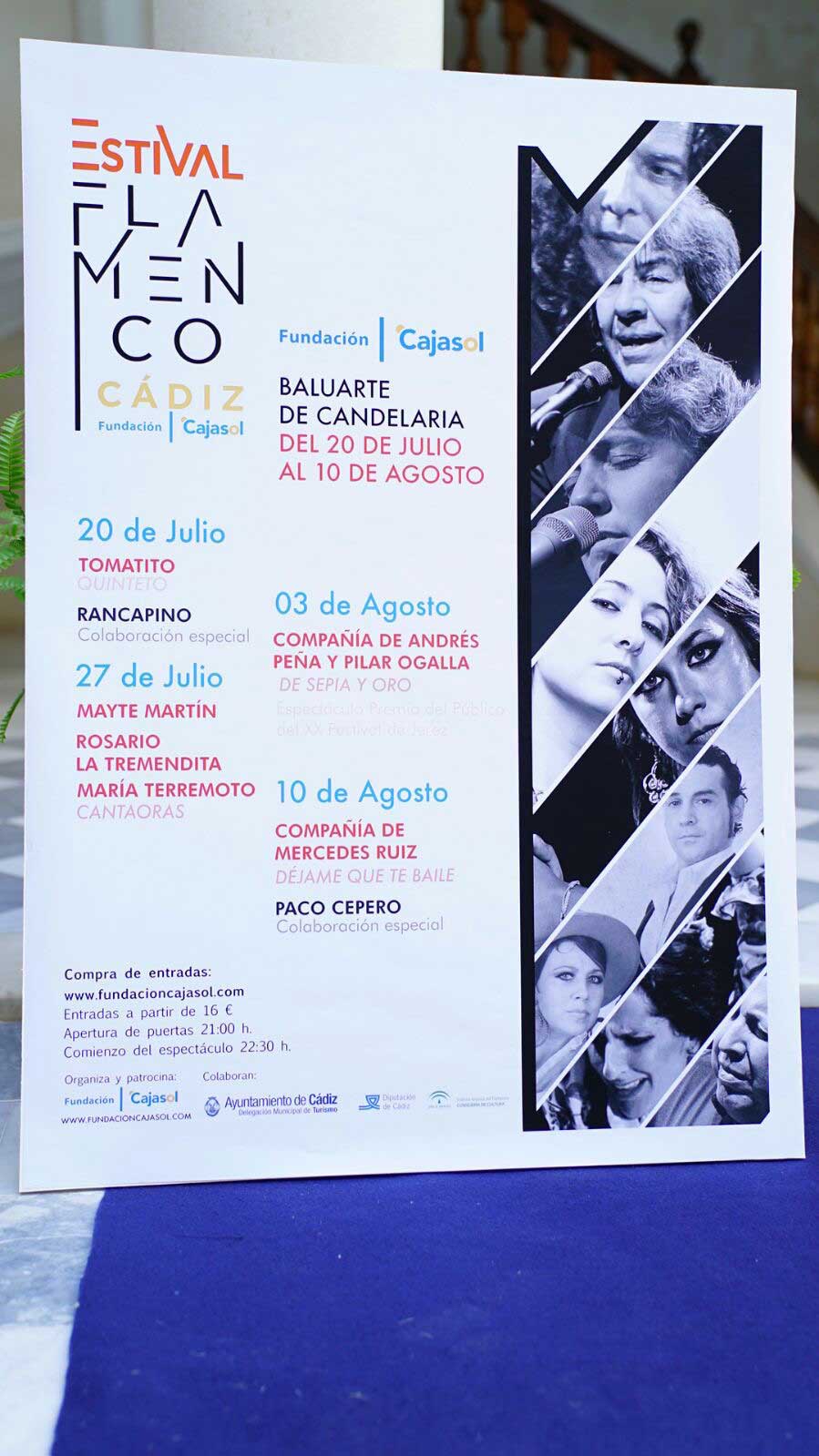 Cartel del 'Estival Flamenco 2017' en el Baluarte de la Candelaria