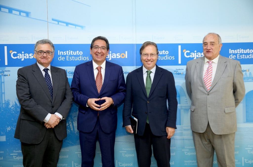 Antonio Yelamo, Antonio Pulido, Josep Santacreu y Guillermo Sierra en el Club Directivos Andalucía desde el Instituto de Estudios Cajasol