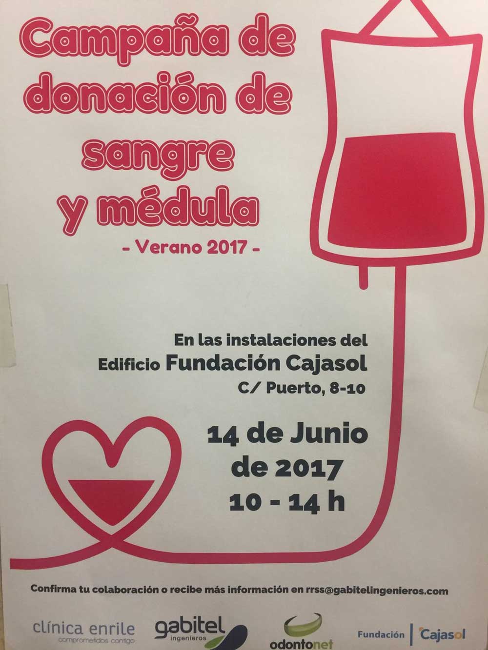 Cartel de la campaña de donación de sangre y médula 'Verano 2017' en Huelva