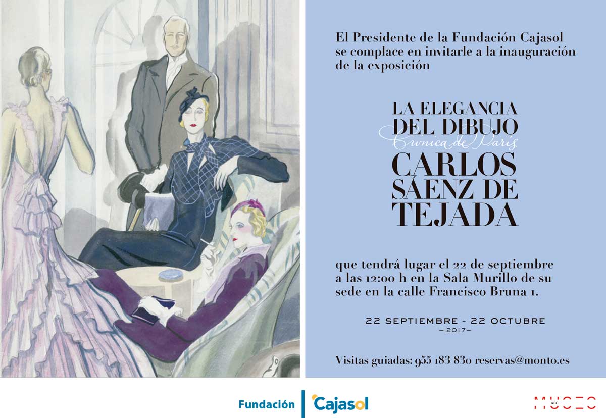 Invitación para la inauguración de la exposición de Sáenz de Tejada en la Fundación Cajasol