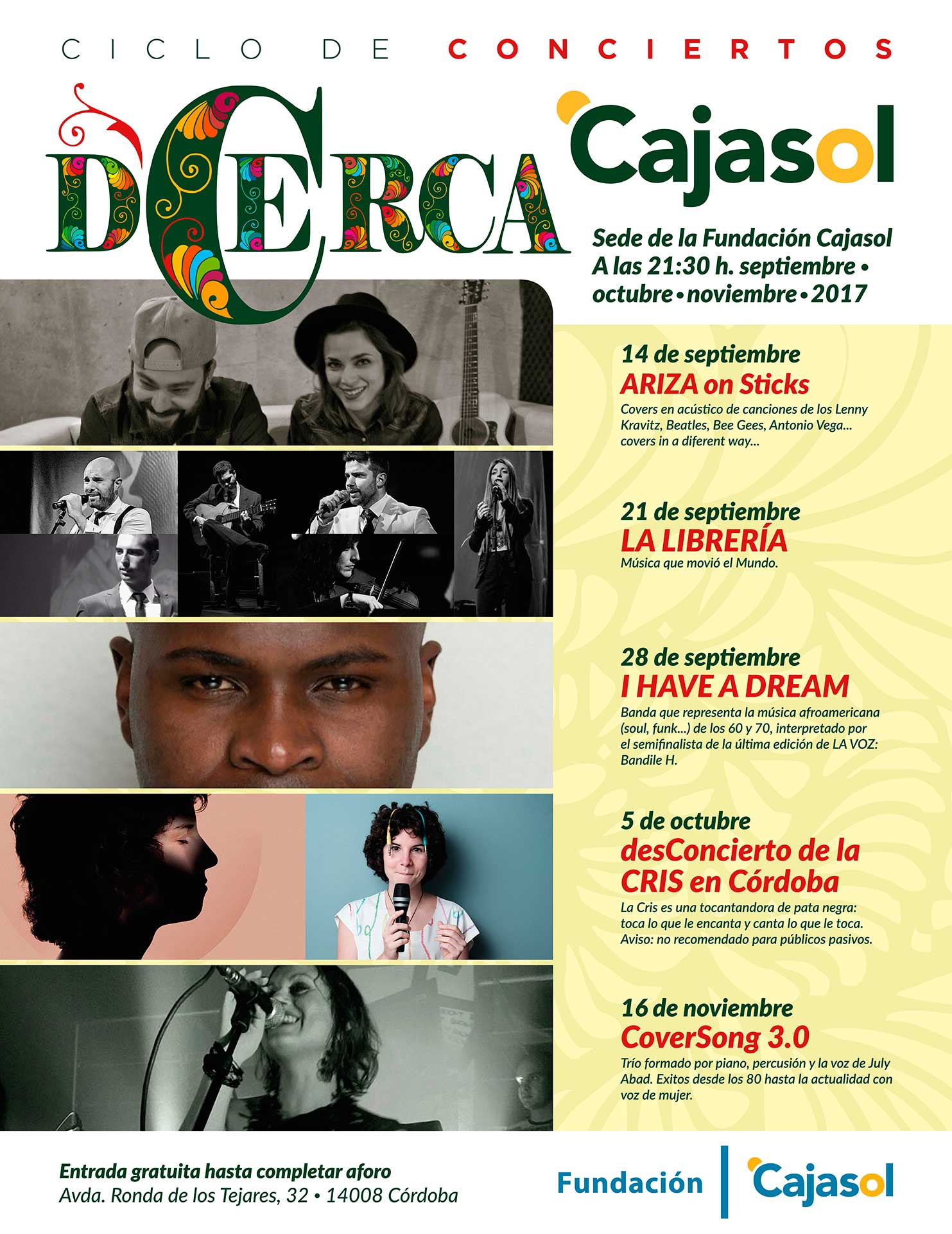 Cartel del ciclo de concierto 'DCerca' en la Fundación Cajasol