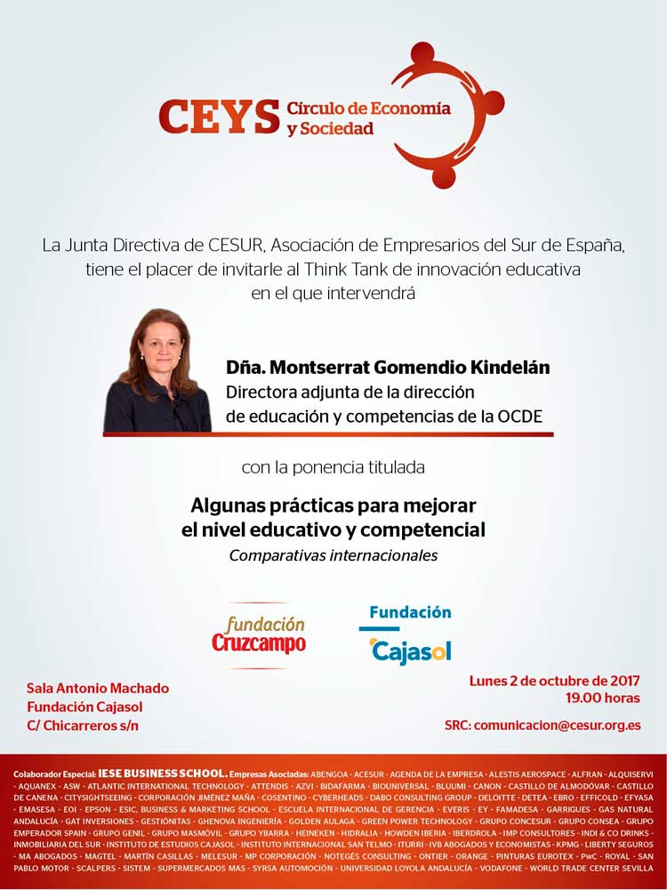 Cartel de la conferencia de Montserrat Gomendio en ciclo de CESUR