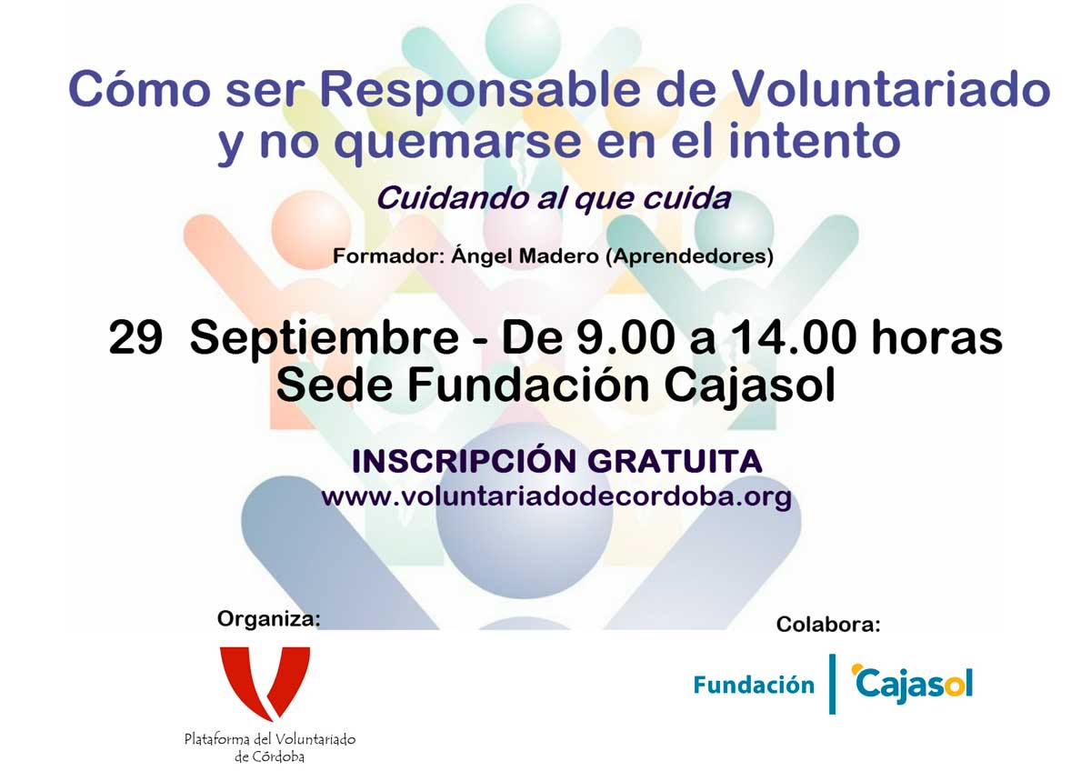 Curso sobre 'Cómo ser Responsable de Voluntariado y no quemarse en el intento'