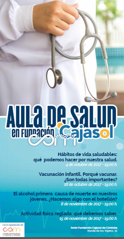 Cartel del Aula de Salud de la Fundación Cajasol en Córdoba