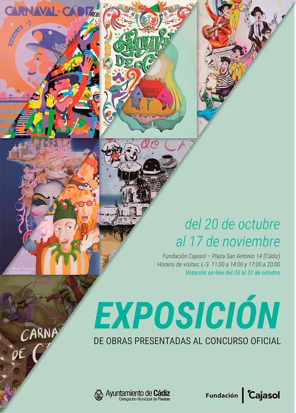 Cartel de la exposición para decidir el cartel del Carnaval de Cádiz 2018