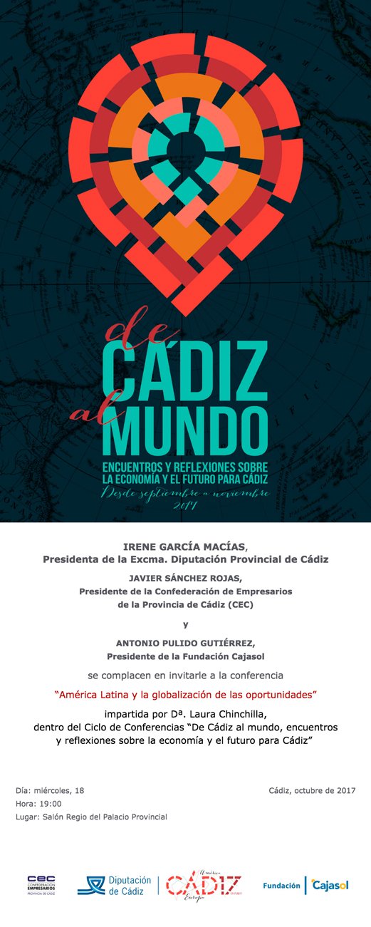Ciclo 'De Cádiz al Mundo', con conferencia de Laura Chinchilla