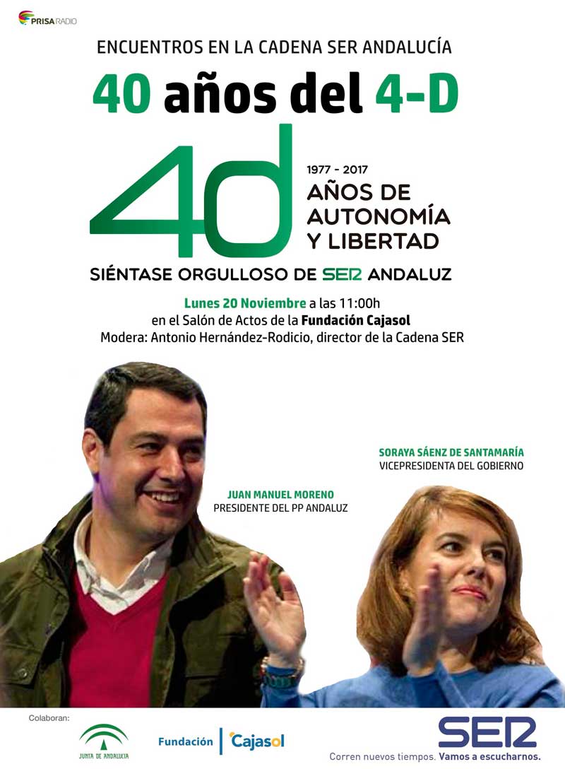 Cartel del Encuentro '40 años del 4-D' con el Partido Popular