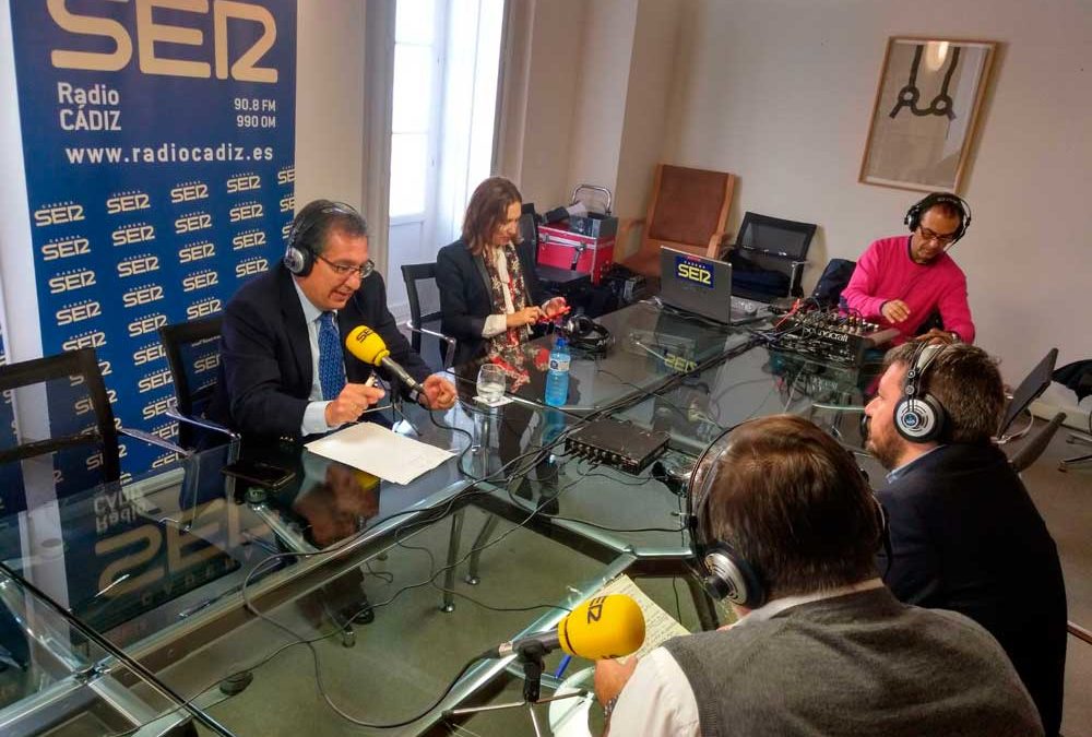 Antonio Pulido, presidente de la Fundación Cajasol, durante su entrevista en 'Los Encuentros de la SER' en Cádiz