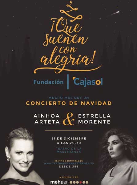 Cartel del concierto de Ainhoa Arteta y Estrella Morente en el Teatro de la Maestranza de Sevilla