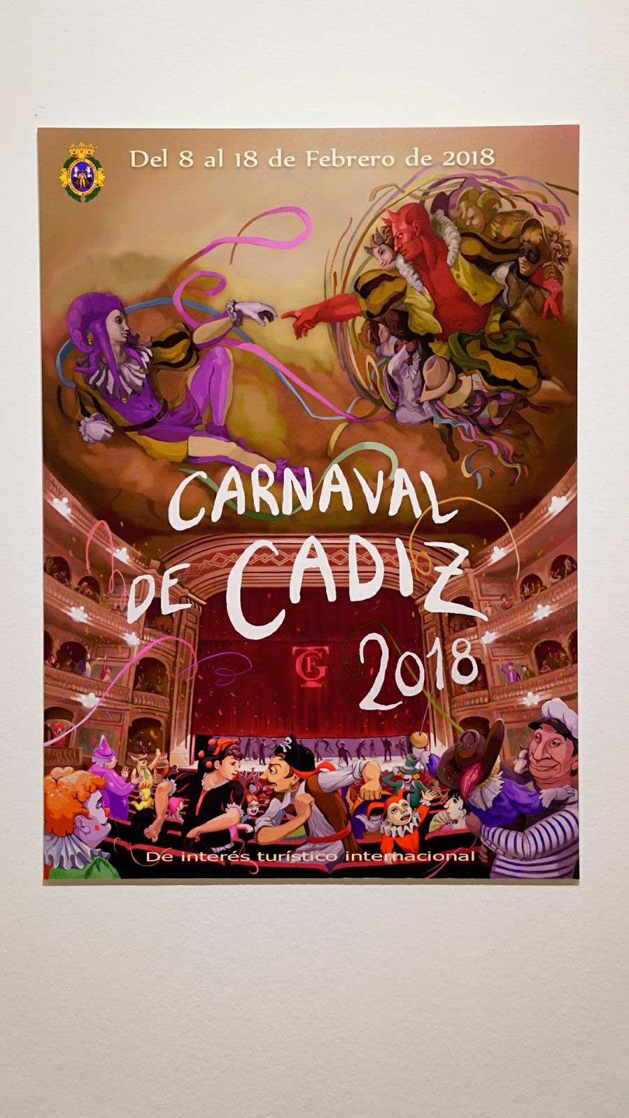 Cartel anunciador del Carnaval de Cádiz 2018, 'El comienzo del Carnaval'