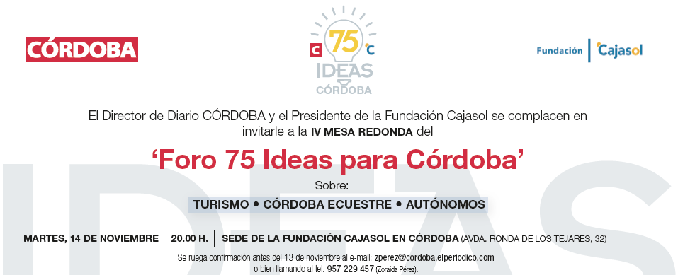 Cartel de la IV Mesa Redonda dentro del Foro '75 ideas para Córdoba'