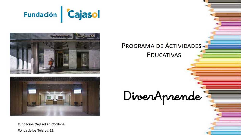 Cartel de Diveraprende en la Fundación Cajasol (Córdoba)