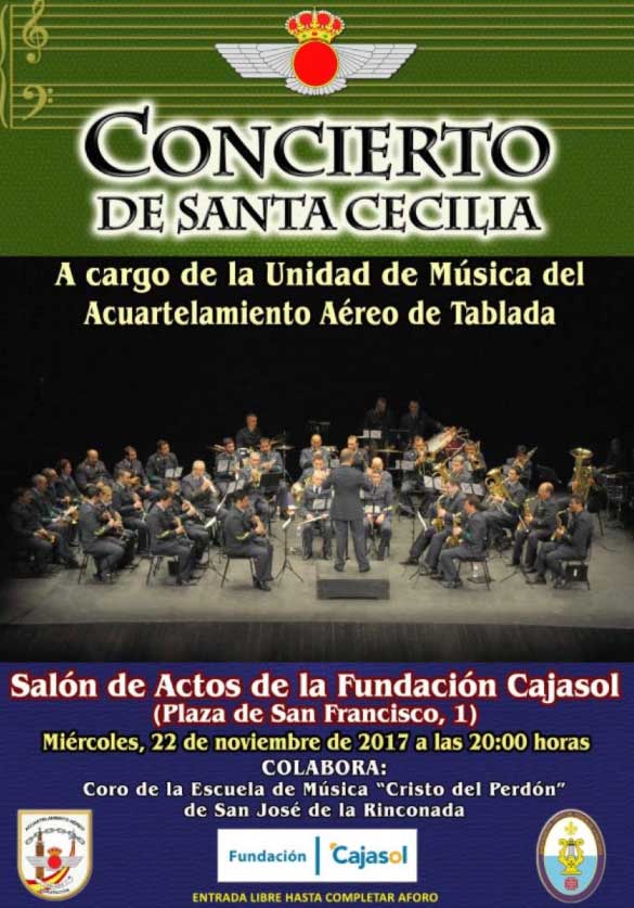 Cartel del concierto de Santa Cecilia 2017 en la Fundación Cajasol