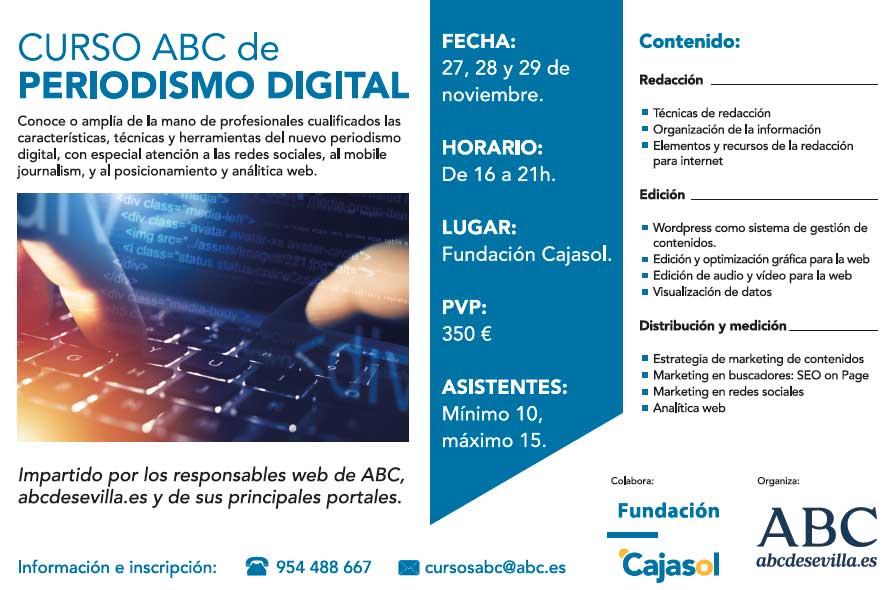 Curso ABC de Periodismo Digital en la Fundación Cajasol