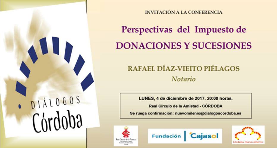 Invitación a la conferencia de Rafael Díaz en Círculo Amistad de Córdoba