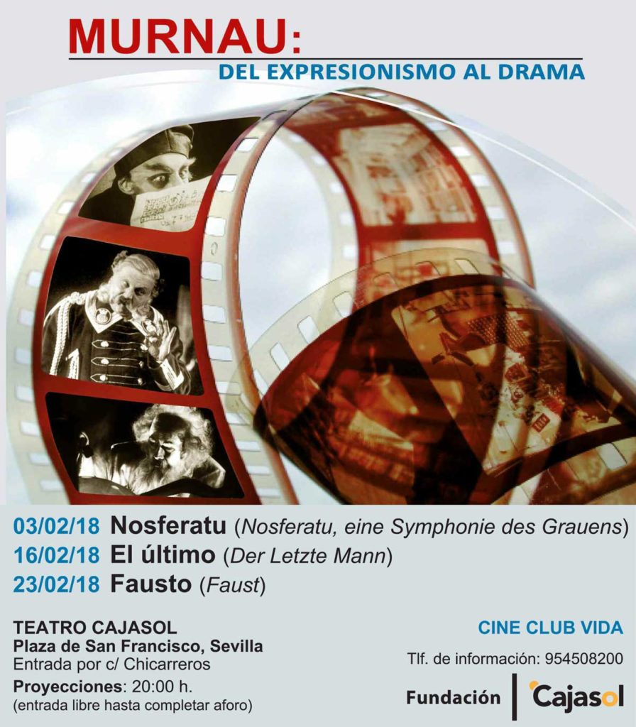 Cartel del cine de febrero de 2018 en la Fundación Cajasol