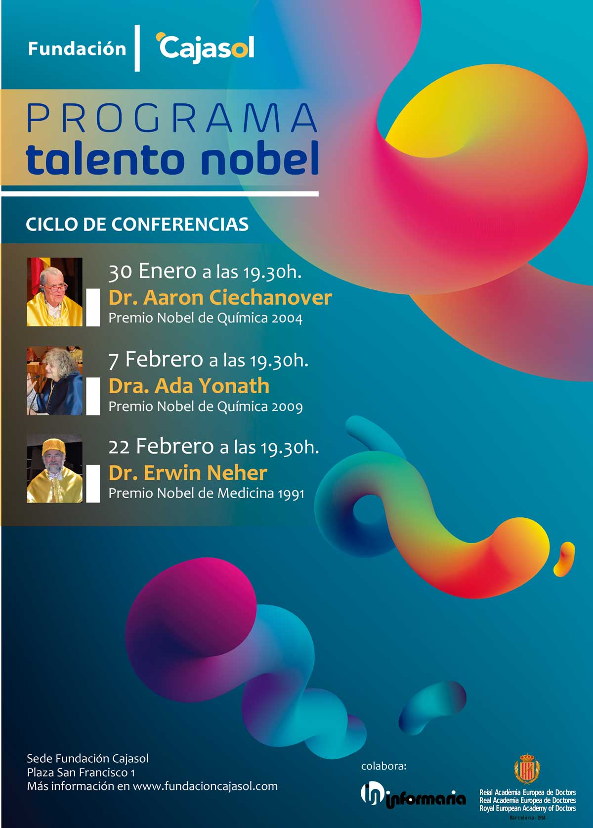 Cartel del Programa Talento Nobel 2018 en la Fundación Cajasol