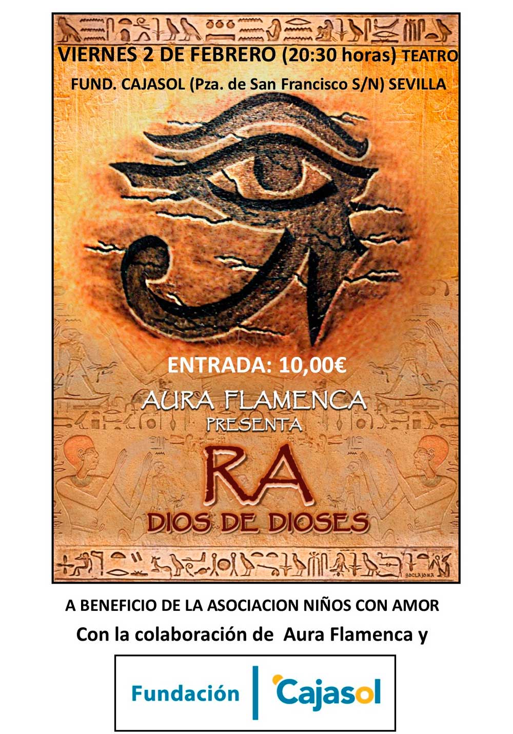 Cartel de la obra de teatro 'Ra, Dios de dioses' en la Fundación Cajasol