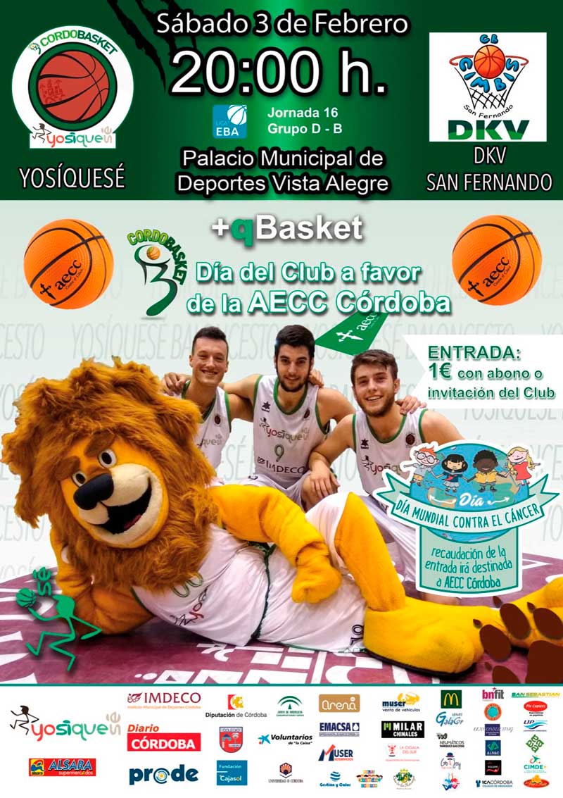 Cartel del partido de baloncesto 'Yosíquesé Basket vs DKV San Fernando