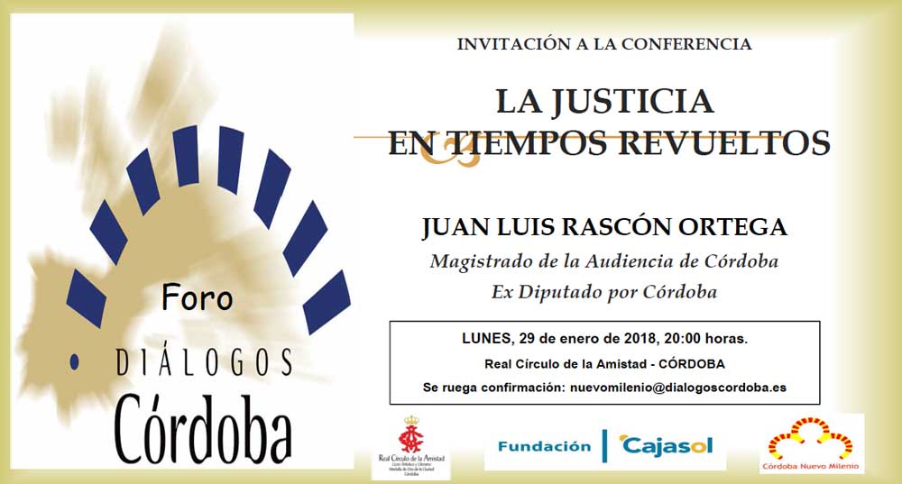 Invitación para conferencia de Juan Luis Rascón en el Foro Diálogos Córdoba