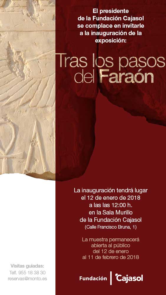 Cartel exposición 'Tras los pasos del Faraón' en la Fundación Cajasol