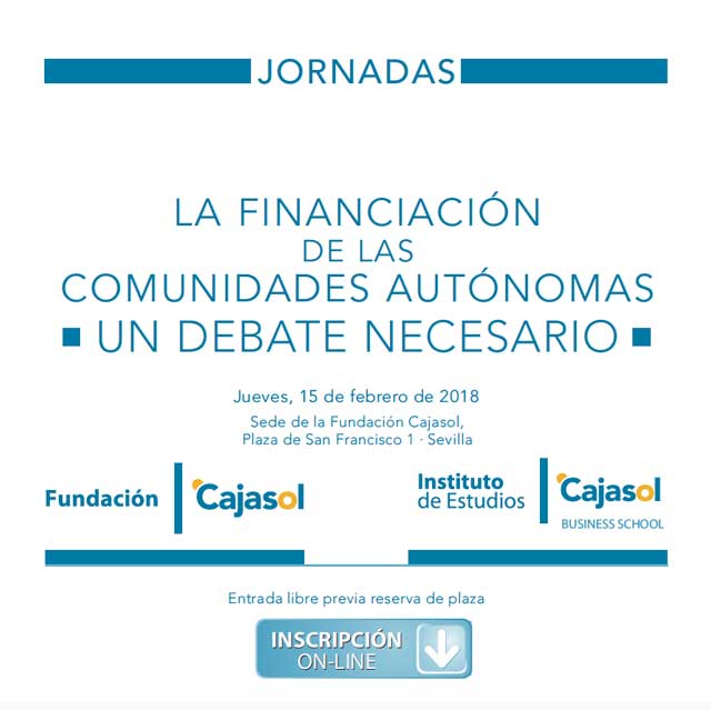 Portada del programa sobre 'Financiación de las Comunidades Autónomas' en la Fundación Cajasol