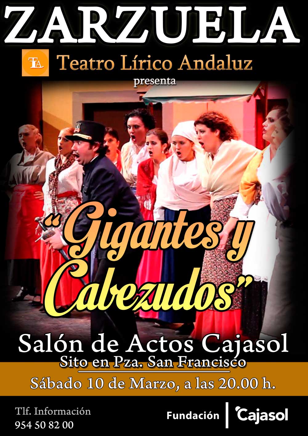 Cartel de la zarzuela 'Gigantes y Cabezudos' en la Fundación Cajasol