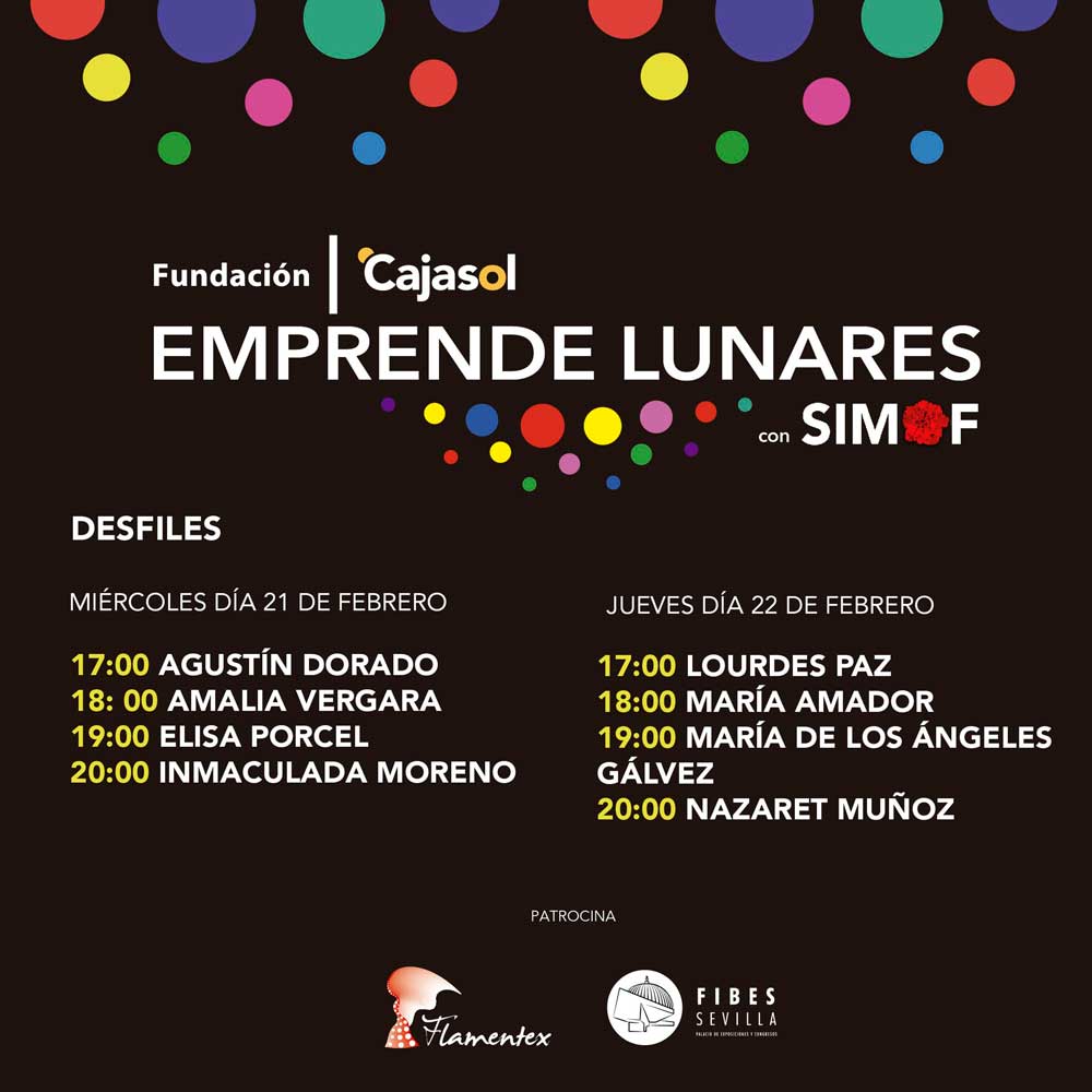 Cartel del desfile Emprende Lunares 2018 en la Fundación Cajasol