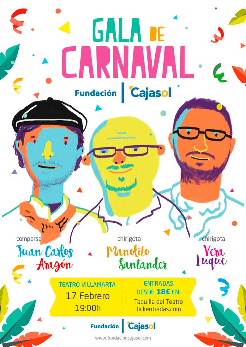 Cartel de la Gala Carnaval en Jerez 2018 de la Fundación Cajasol