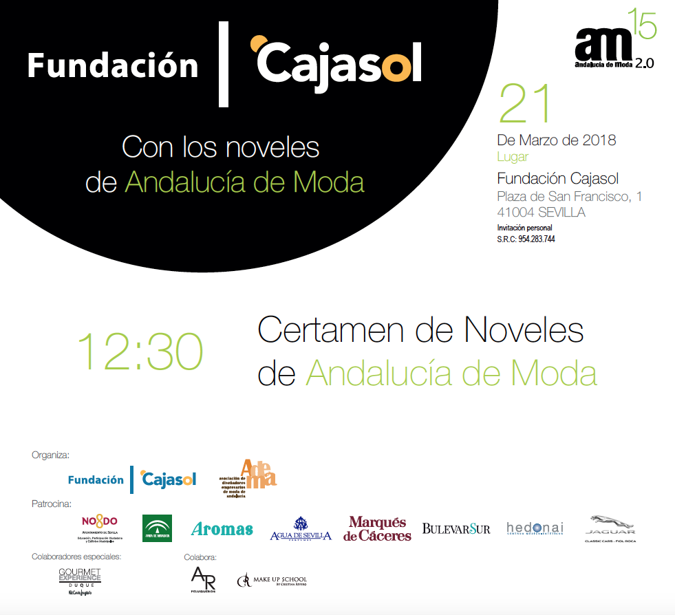 Cartel del certamen Andalucía de Moda 2018 en la Fundación Cajasol