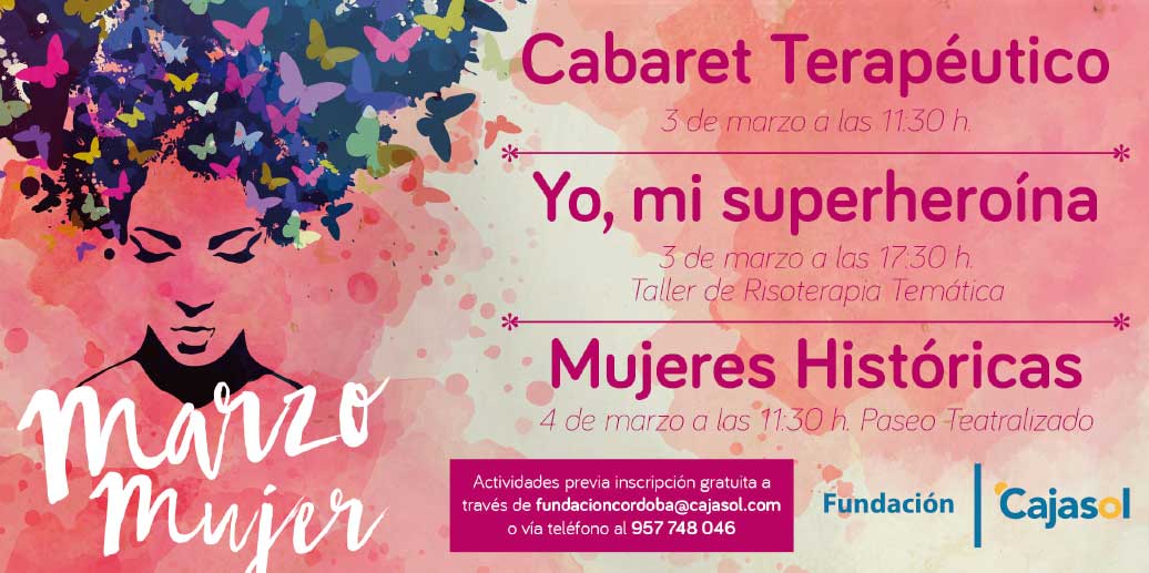 Cartel ciclo 'Marzo Mujer' 2018 en la Fundación Cajasol (Córdoba)