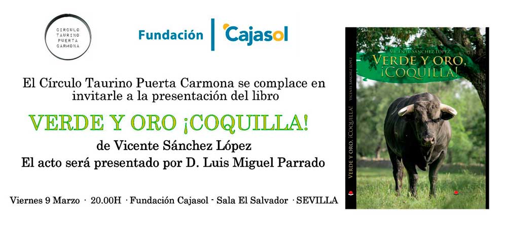 Invitación a la presentación del libro 'Verde y Oro 'Coquilla'