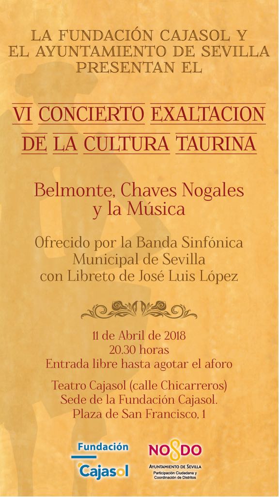 Cartel del VI Concierto Exaltación de la Cultura Taurina en la Fundación Cajasol