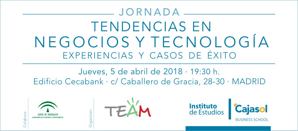 Invitación a la jornada 'Tendencias en negocios y tecnología' en Madrid